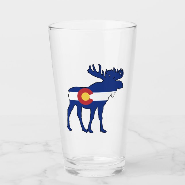Colorado Flagga Moose Glaskopp (Framsida)