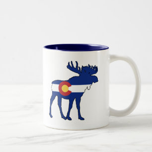 Colorado Flagga Moose Två-Tonad Mugg