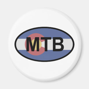 Colorado Flagga Mountain Bike Magnet