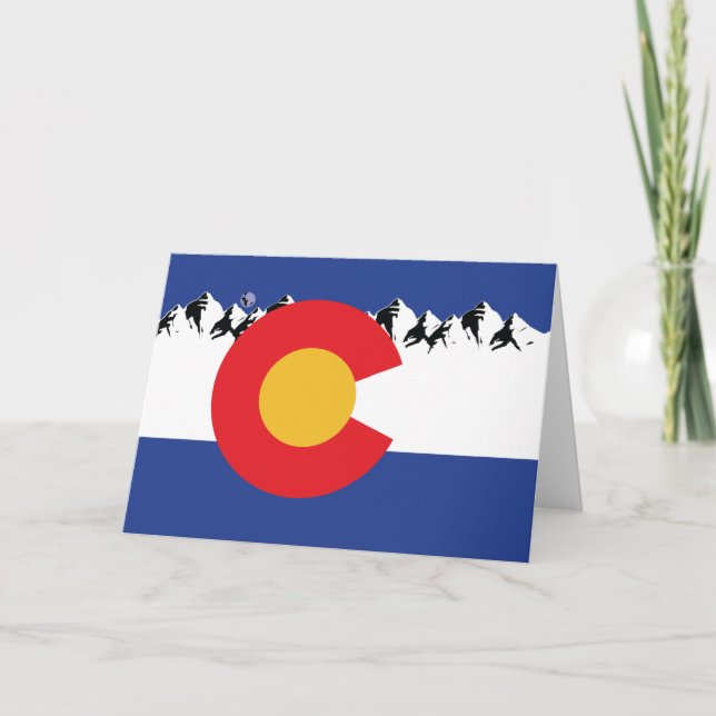 Colorado-Flagga och bergsområden Helgkort (Framsida)
