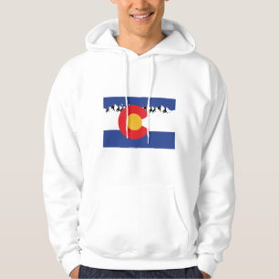 Colorado-Flagga och bergsområden Hoodie