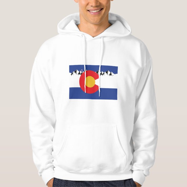 Colorado-Flagga och bergsområden Hoodie (Framsida)