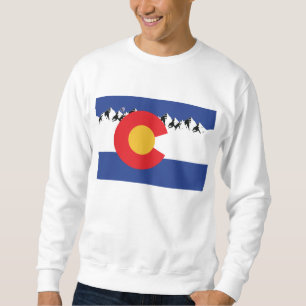 Colorado-Flagga och bergsområden Lång Ärmad Tröja