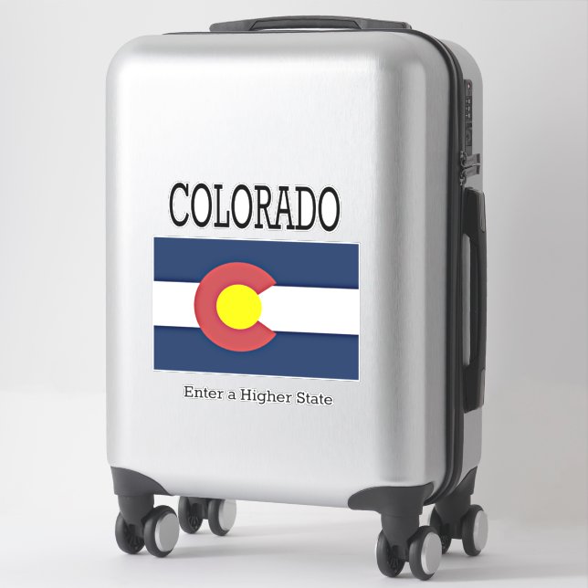 Colorado flagga och motto dekal (Resväska)