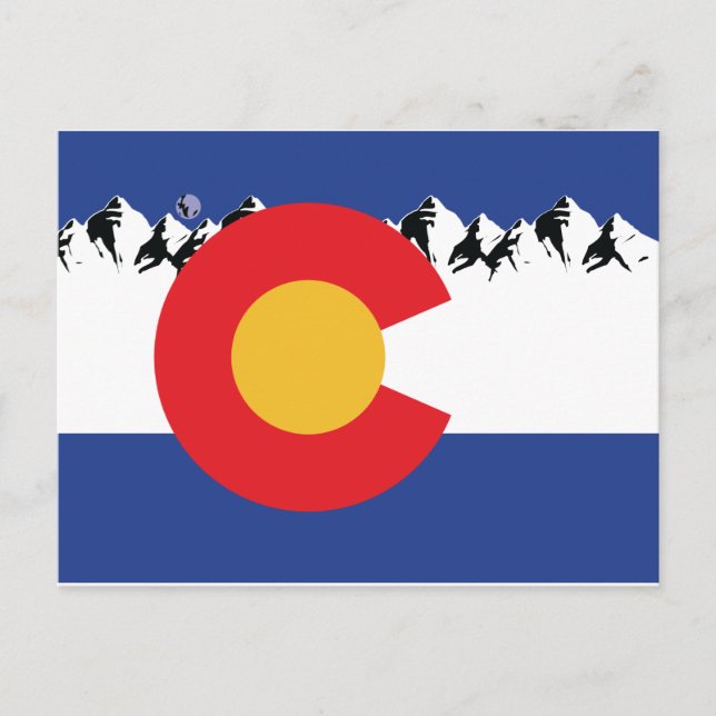 Colorado Flagga och Mountains Helg Vykort (Framsida)