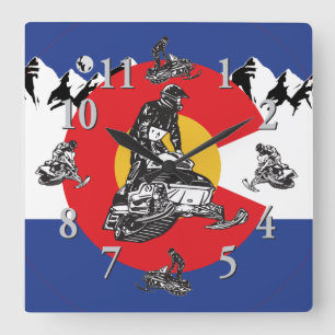 Colorado Flagga och Snowmobil klocka