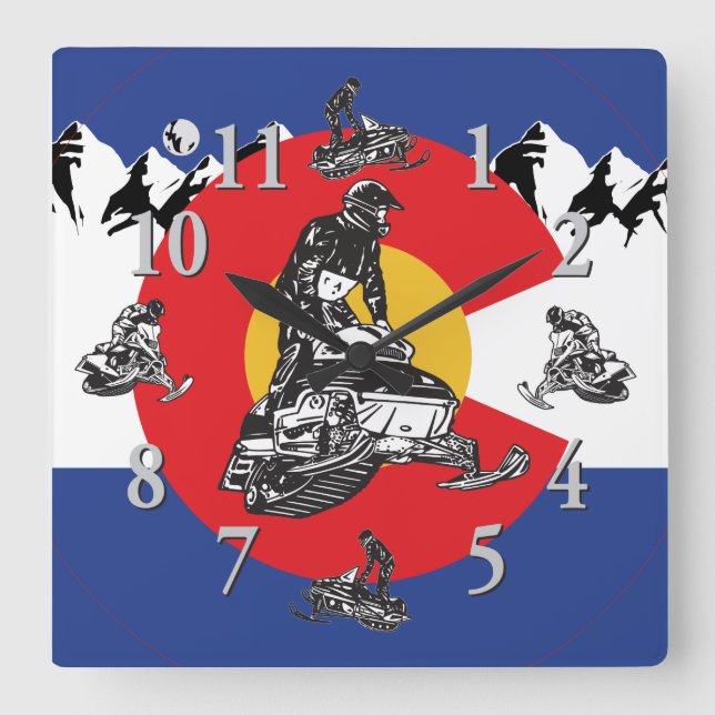 Colorado Flagga och Snowmobil klocka (Framsida)