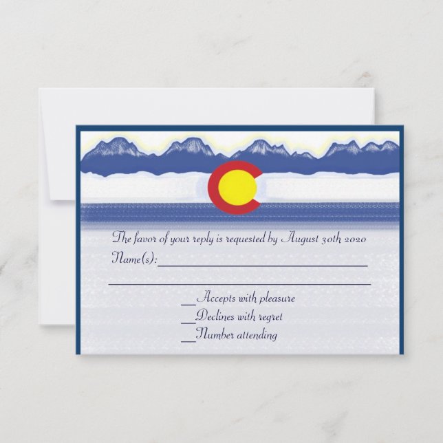 Colorado flagga personligt bröllp OSA kort (Framsida)
