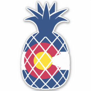 Colorado Flagga Pineapple Sticker Klistermärken