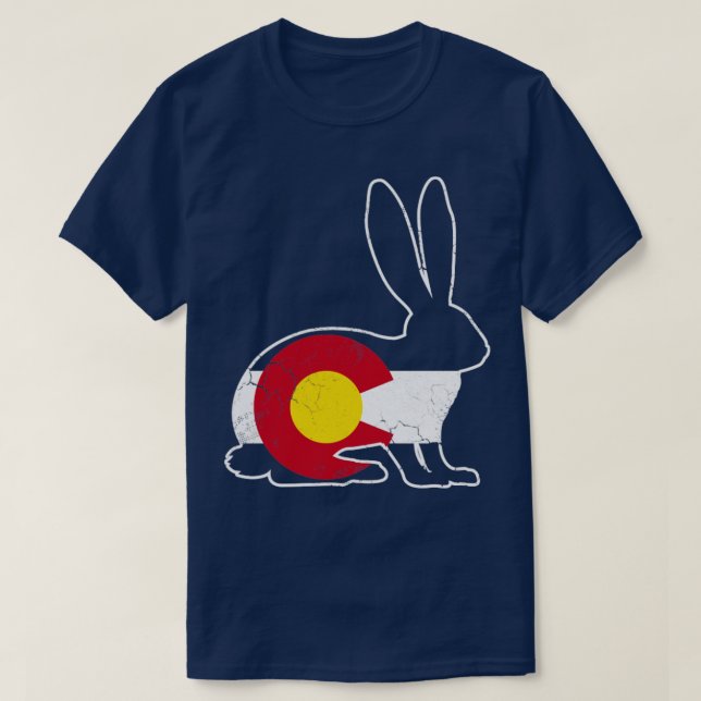 Colorado Flagga Rabbit Bunny T Shirt (Design framsida)