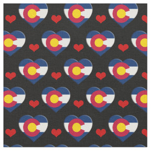 Colorado Flagga & Red Heart mode Fabric / USA Tyg