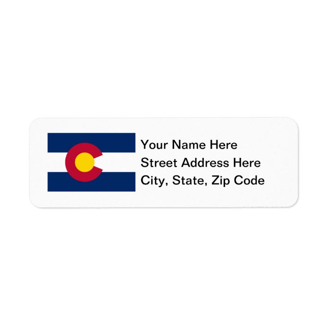 Colorado Flagga Returadress Etikett (Framsidan)