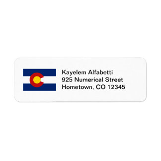 Colorado Flagga Return-adressetikett Returadress Etikett