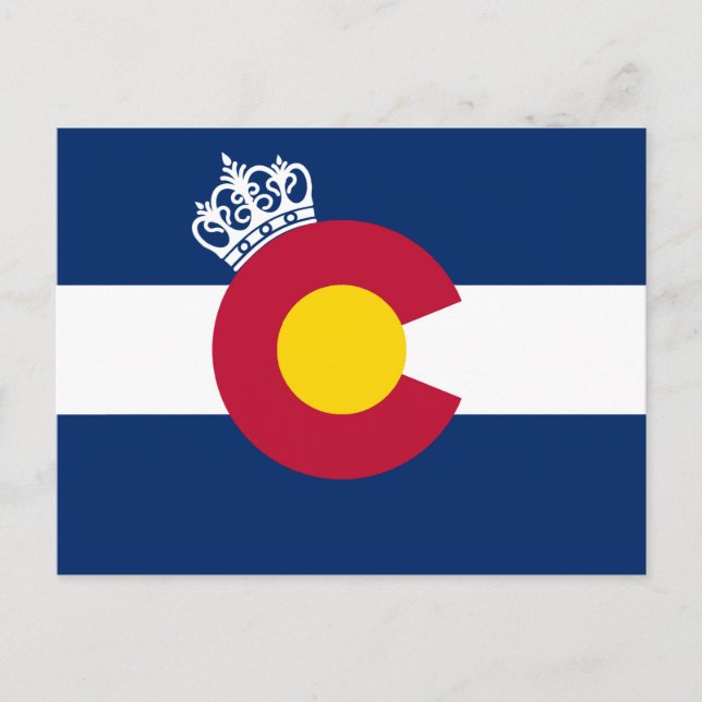 Colorado flagga royal krona vykort (Framsida)
