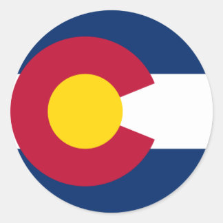 Colorado Flagga Runt Klistermärke