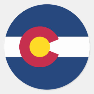 Colorado Flagga Runt Klistermärke