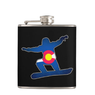 Colorado flagga snowboarder drickskolv fickplunta