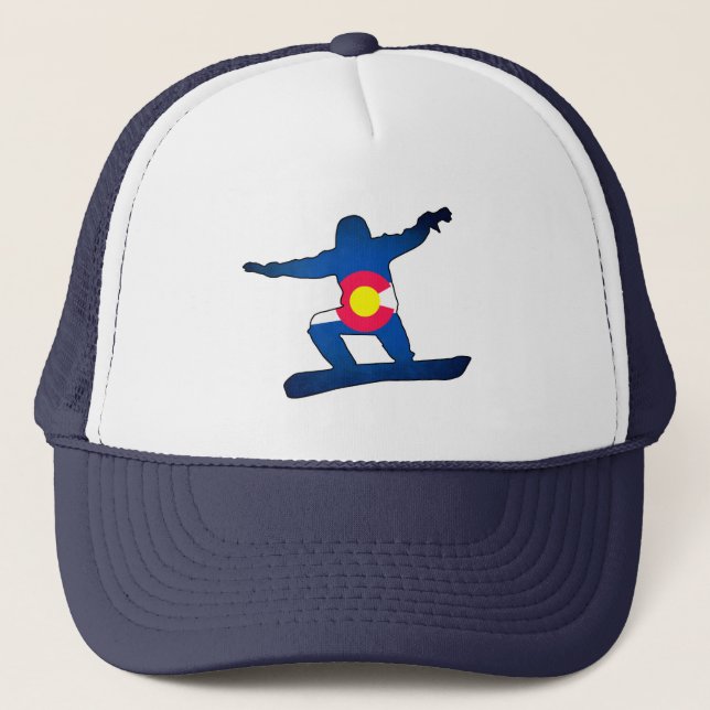 Colorado flagga snowboarder truckerkeps (Framsida)