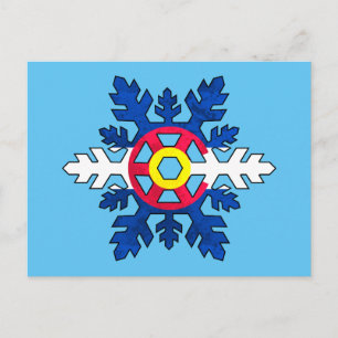 Colorado flagga snowflake-vykort vykort