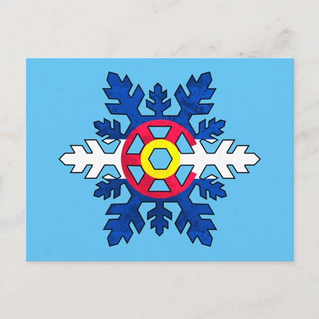 Colorado flagga snowflake-vykort vykort (Framsida)