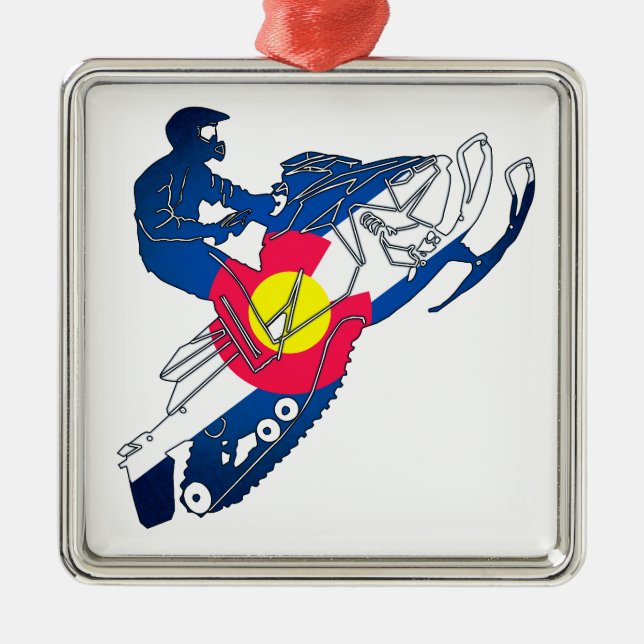 Colorado flagga snowmobile helgdag ornament (Framsidan)