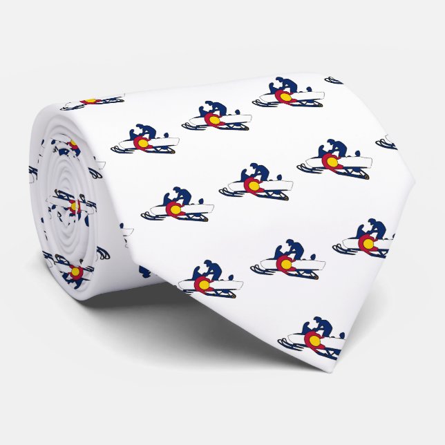 Colorado flagga snowmobiler necktie slips (Rullad)