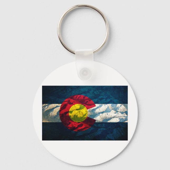 Colorado flagga Sten bergen Nyckelring (Framsida)