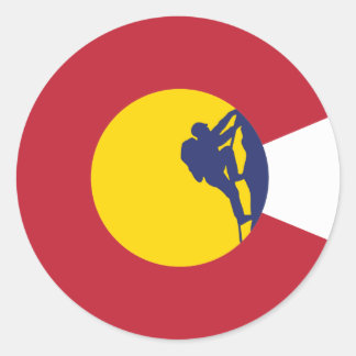Colorado Flagga Sticker Runt Klistermärke
