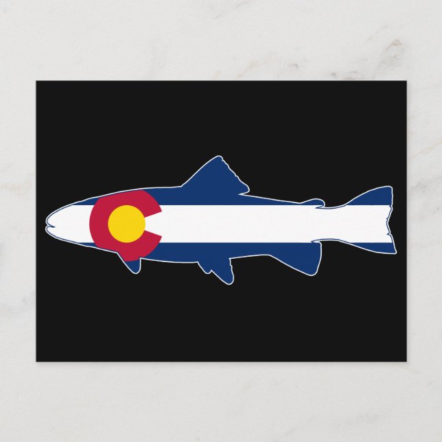 Colorado Flagga Trout Fish Vykort (Framsida)