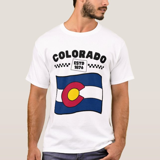 Colorado flagga USA T Shirt (Framsida)