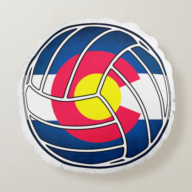 Colorado flagga volleyball round-kudde rund kudde (Framsidan)