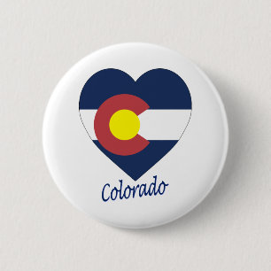Colorado flaggahjärta knapp