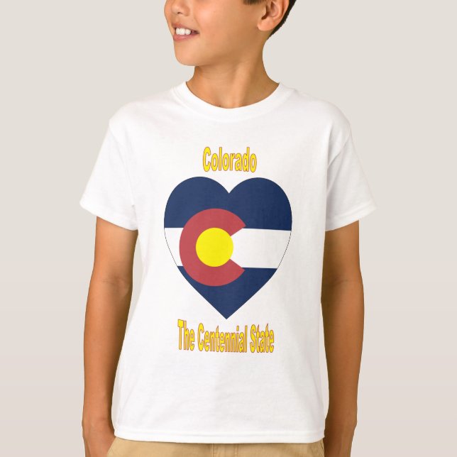Colorado flaggahjärta tee (Framsida)