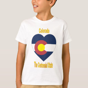Colorado flaggahjärta tee shirt