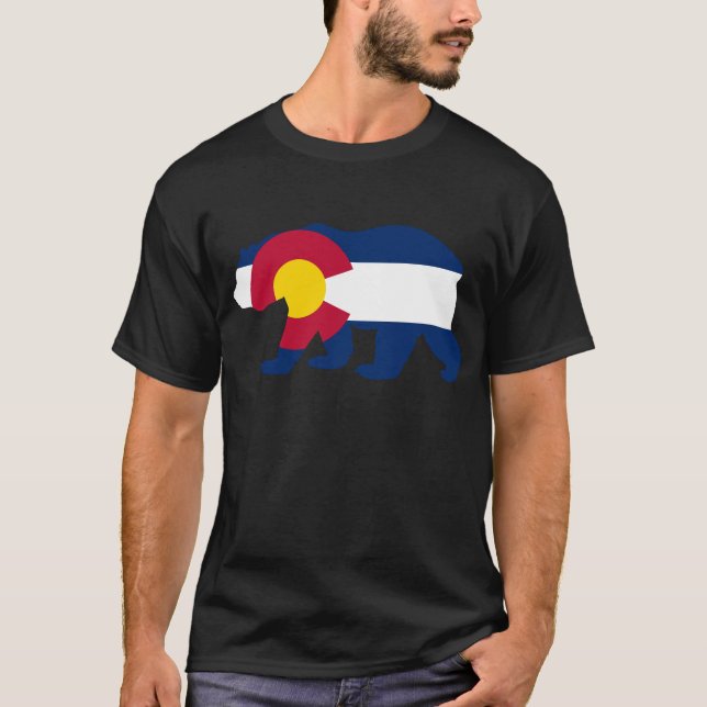 Colorado flaggaKalifornien björn T-shirt (Framsida)
