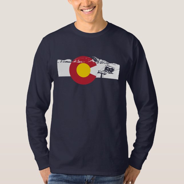 Colorado flaggaT-tröja - Chairlift - Snowboard T Shirt (Framsida)