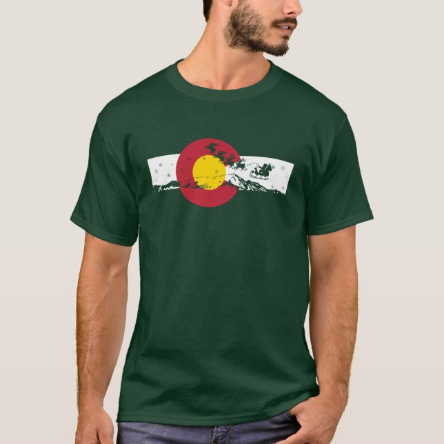 Colorado flaggaT-tröja - juldesign - Santa Tee Shirt (Framsida)