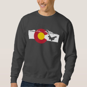 Colorado flaggaT-tröja - Snowboarder - Snowboard Sweatshirt
