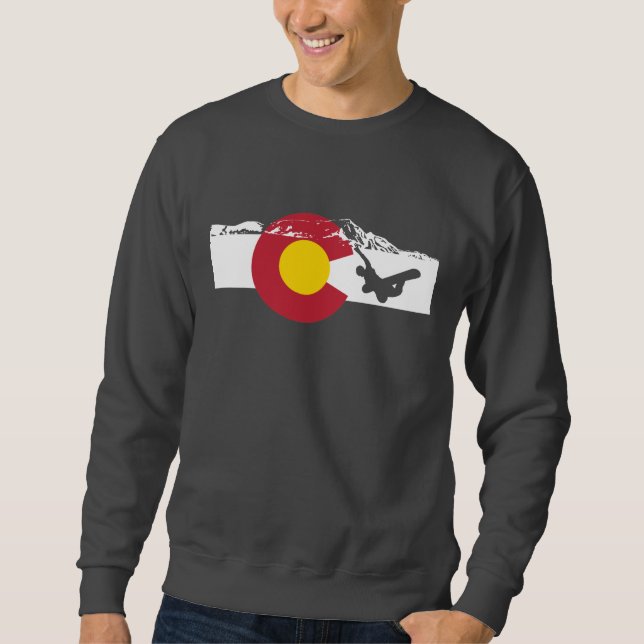 Colorado flaggaT-tröja - Snowboarder - Snowboard Sweatshirt (Framsida)