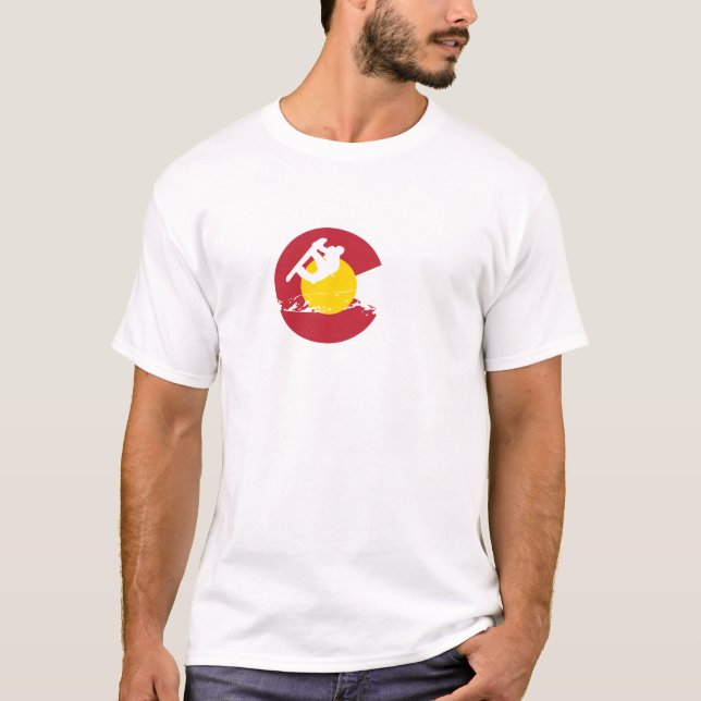 Colorado flaggaT-tröja - Snowboarder - Snowboard T-shirt (Framsida)
