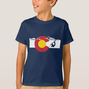 Colorado flaggaT-tröja - Snowboarder - Snowboard Tee