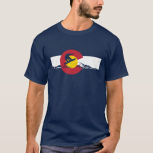 Colorado flaggaT-tröja - Snowboarder - Snowboard Tee