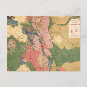 Colorado Geological Karta Vykort