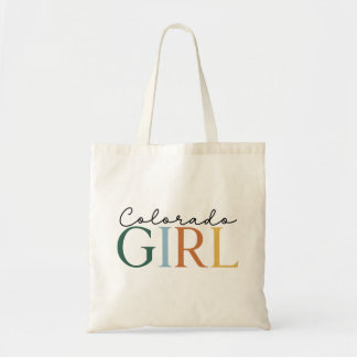 “Colorado Girl” Färgrik Typografi Toteväska Tygkasse
