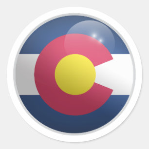 Colorado Glänsande Cirkel Flagga Runt Klistermärke