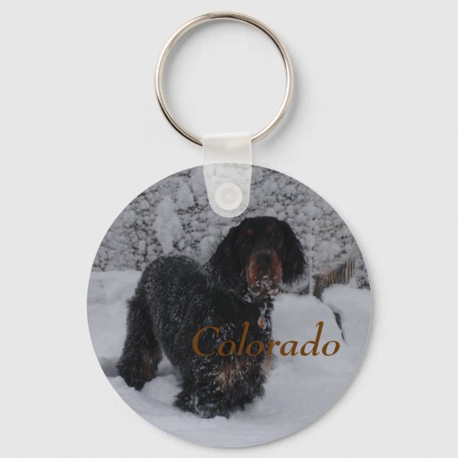 Colorado Gordon Setter Puppy Keychain Nyckelring (Framsida)