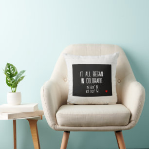 Colorado GPS Coordinates with Heart Kudde