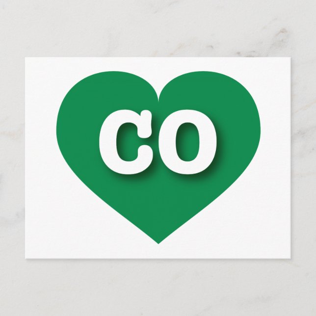 Colorado Grönt Heart - I kärlek CO Vykort (Framsida)