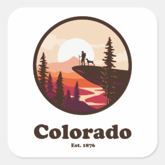 Colorado grundades 1876 fyrkantigt klistermärke
