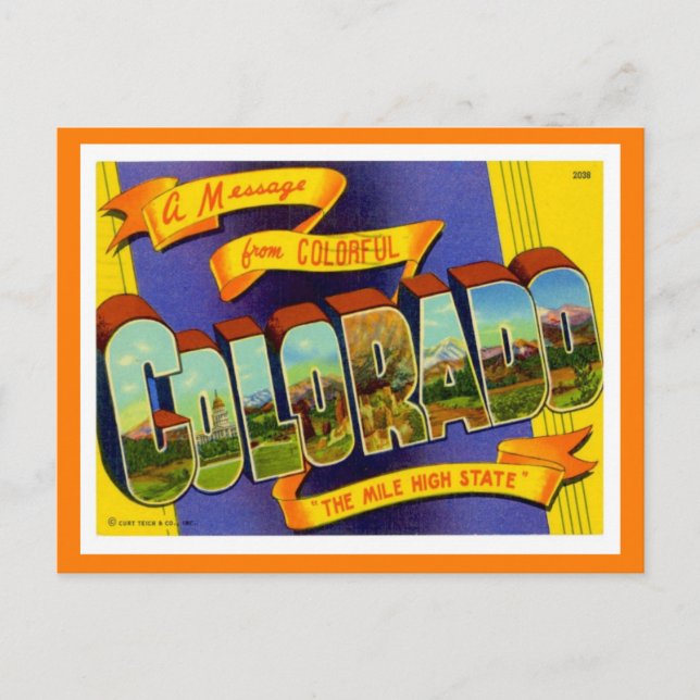 Colorado Hälsning från USA Stater Vykort (Framsida)